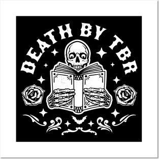 Death By T.B.R To Be Read Skeleton Reading Book Halloween Posters and Art